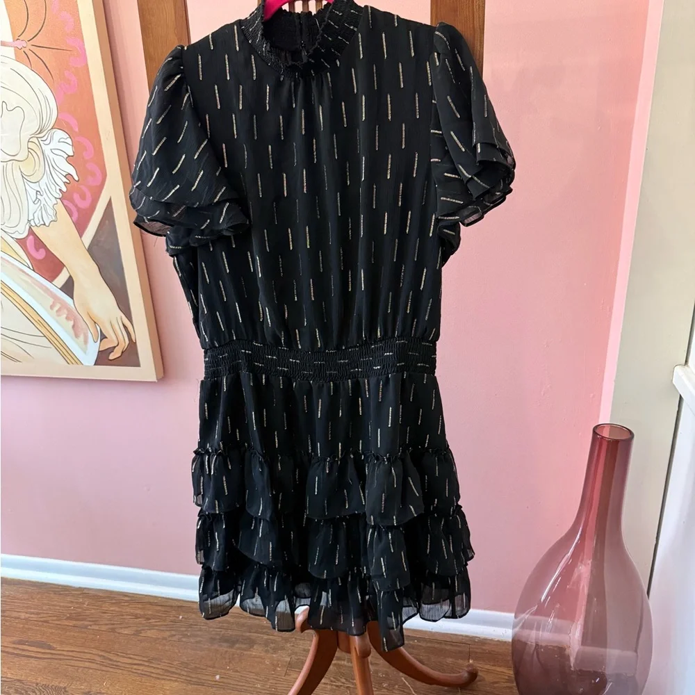 MSK Black Mini Dress with Metallic Accents - Picture 2 of 5